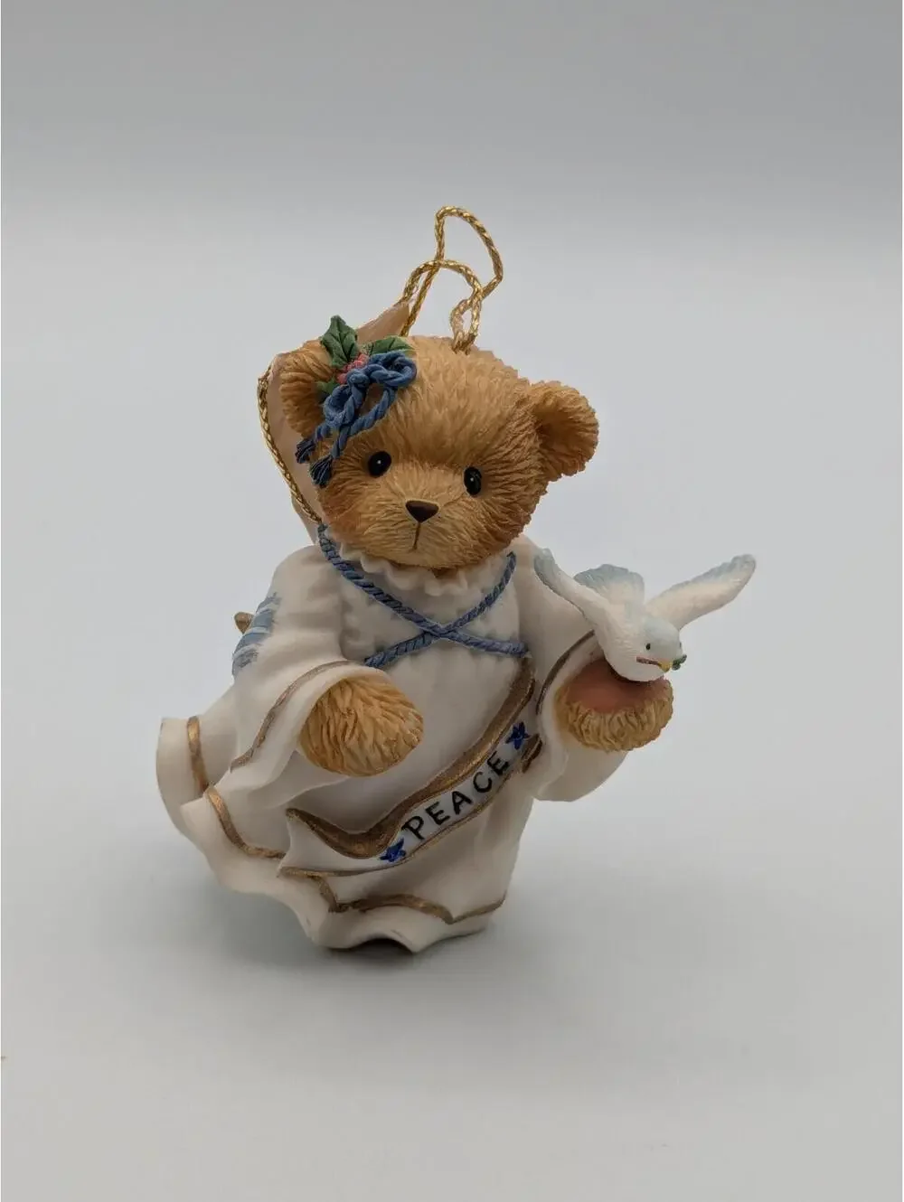 Cherished Teddies Winter Angel with Dove (864269) 2001 Hanging Ornament